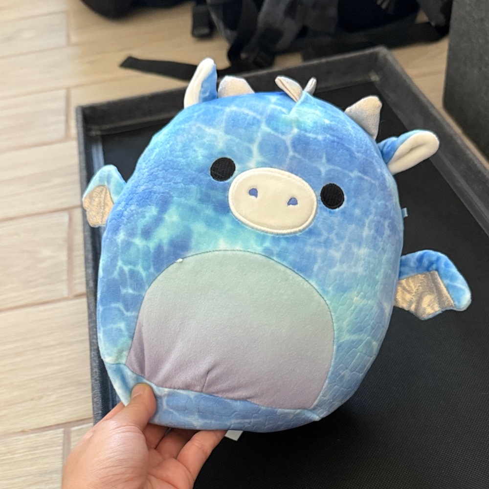Squishmallows Blue and Cream Dragon Plush